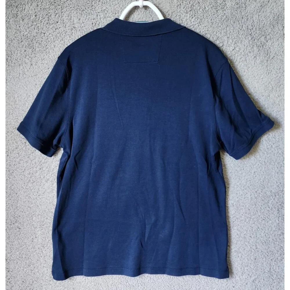 Banana Republic Navy‎ Blue Dress Polo Shirt Size Large 100% Cotton